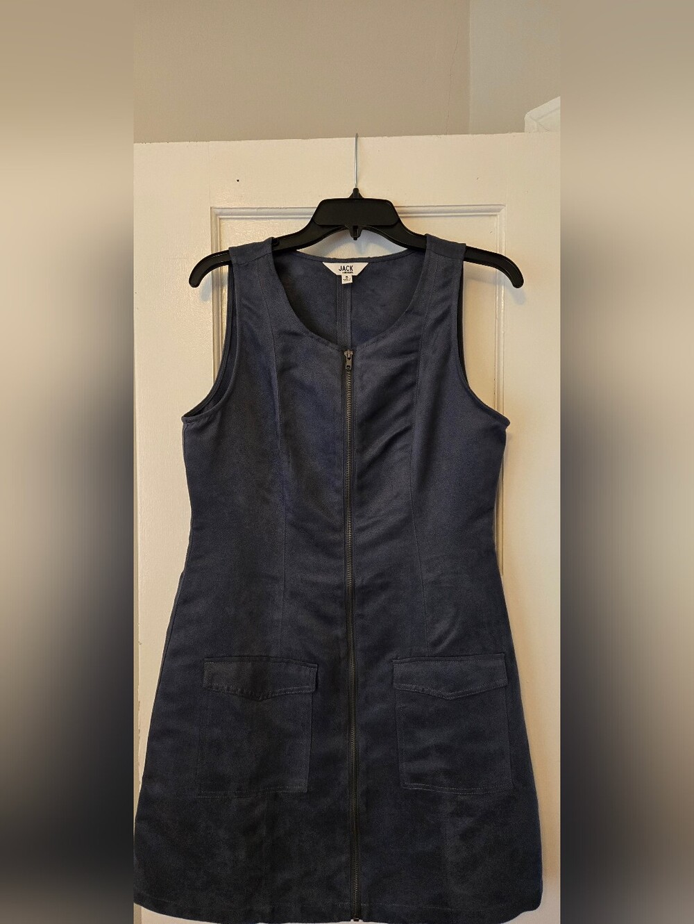 JACK by BB Dakota Grey Faux Suese Sleeveless Zip-Front Dress Size 8